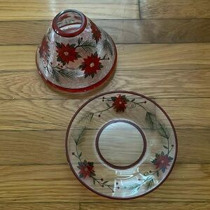 Yankee Candle Christmas Plate and Topper